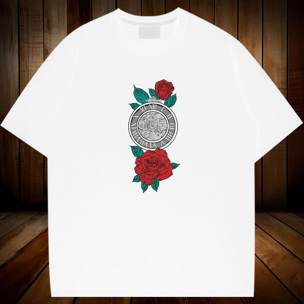 T Shirt For Man 100% Cotton 230g painting Street wear Hip Hop Short Sleeve O-Neck Custom Print Oversized Men Tops Tees Classic Comfortable Tee Shirt