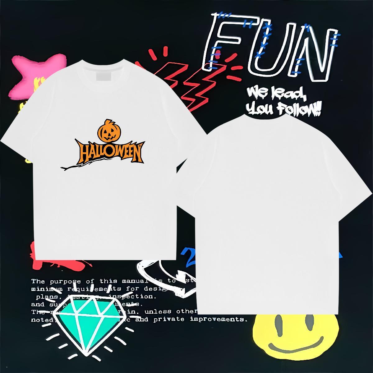Designer T Shirts Men 230g 100% Cotton pumpkin Summer Casual Polos Breathable Brand Men Tshirts Oversized 3XL 4XL