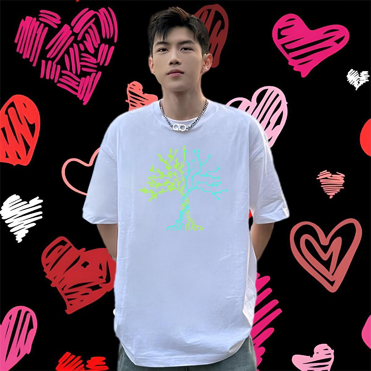 Customized T Shirt For Man 100% Cotton 230g tree Home Outdoor Wear Pure Cotton High Quality Couples T Shirts Oversized