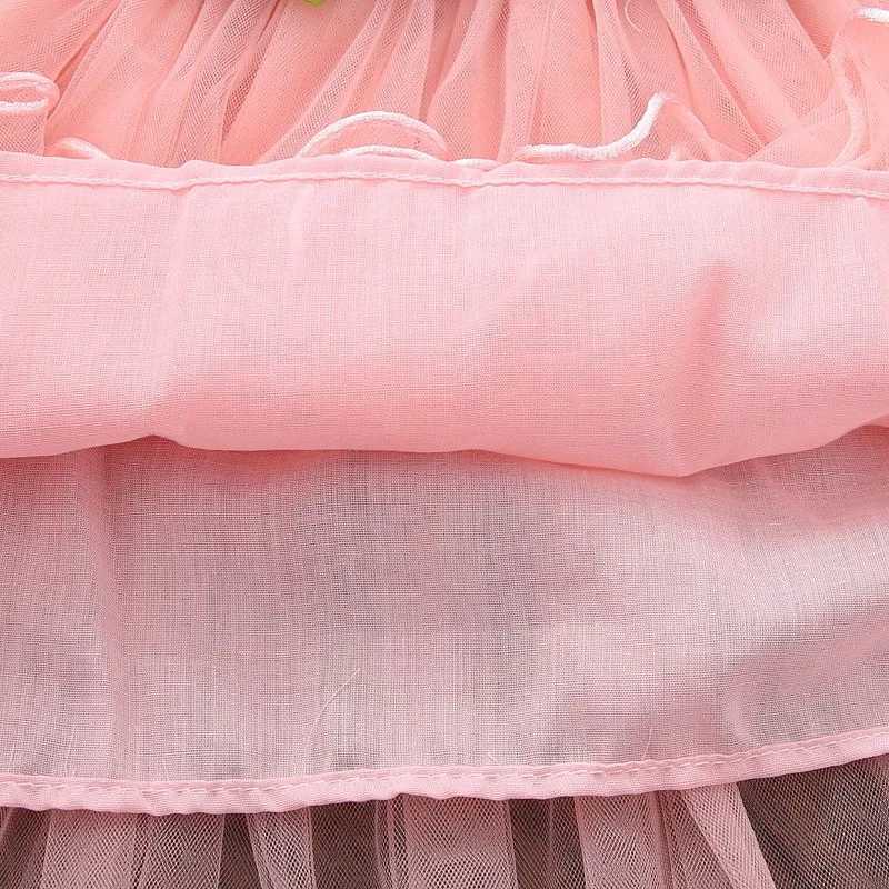 Preschool girls summer sleeveless princess dress cute floral lace bow baby dress party girls dress 0-24MW240720