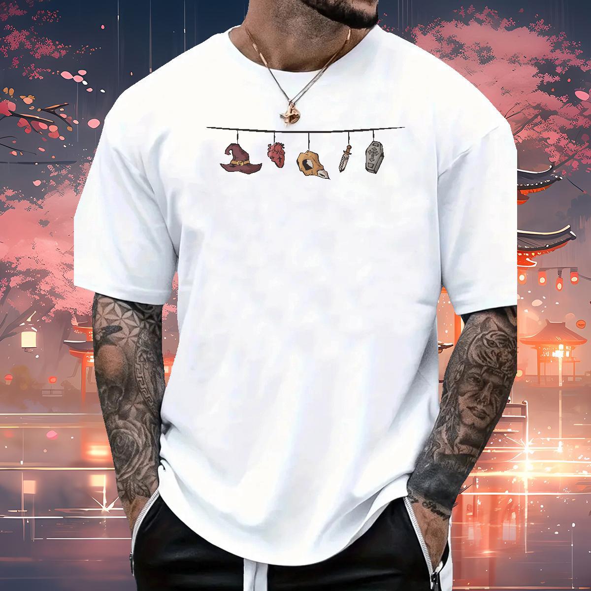 Wholesale Mens T Shirts 230g 100% Cotton Bunting Summer Casual Top Tees Breathable Crew Neck Classic Men Tshirts Anime