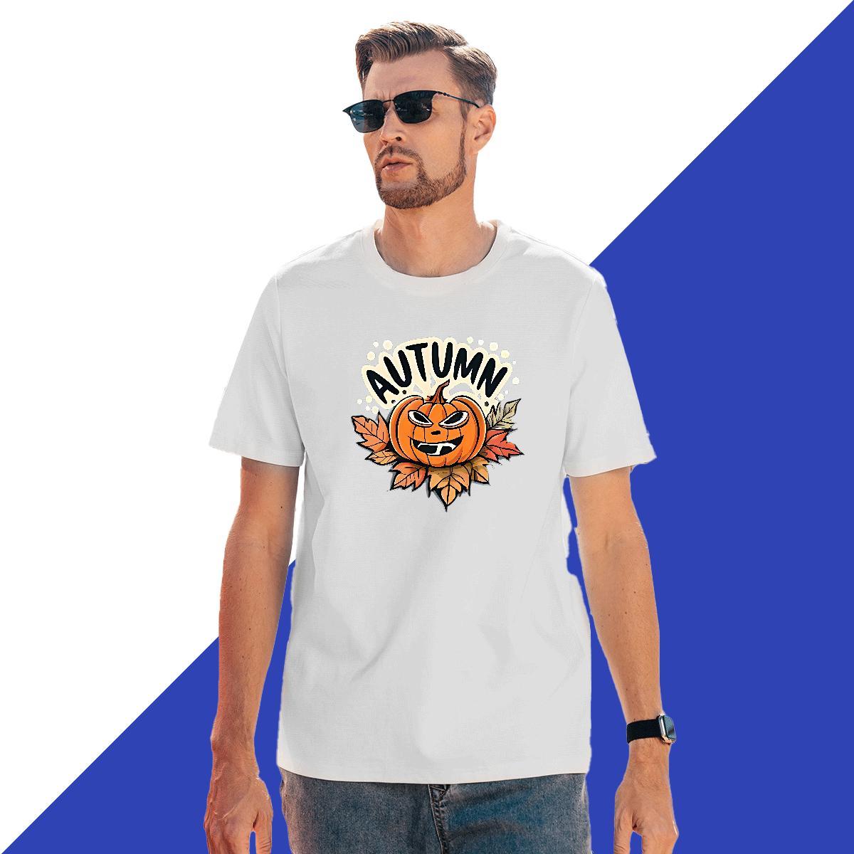 New Designer T Shirts Men 230g Cotton halloween Casual Daily Wear Top Tees Breathable Short Sleeve Cool Design Mens Tshirts Cartoon Print