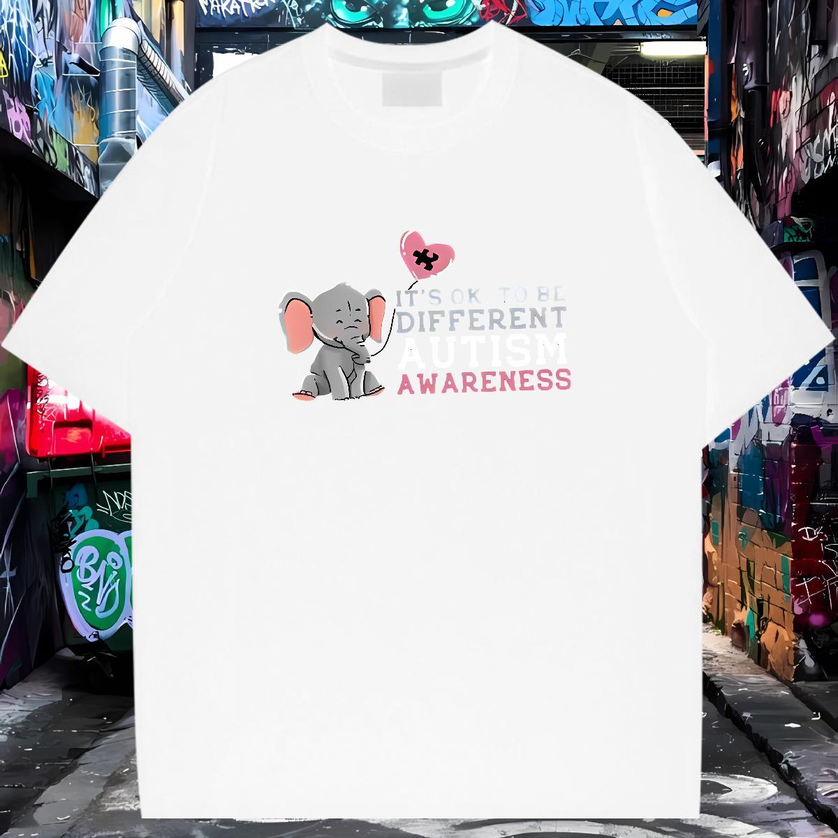 Casual New T-Shirts 100% Cotton 230g Elephant Spring Summer Tops Shirt Breathable Short Sleeve Popular Couples T Shirts Custom Print Plus Size