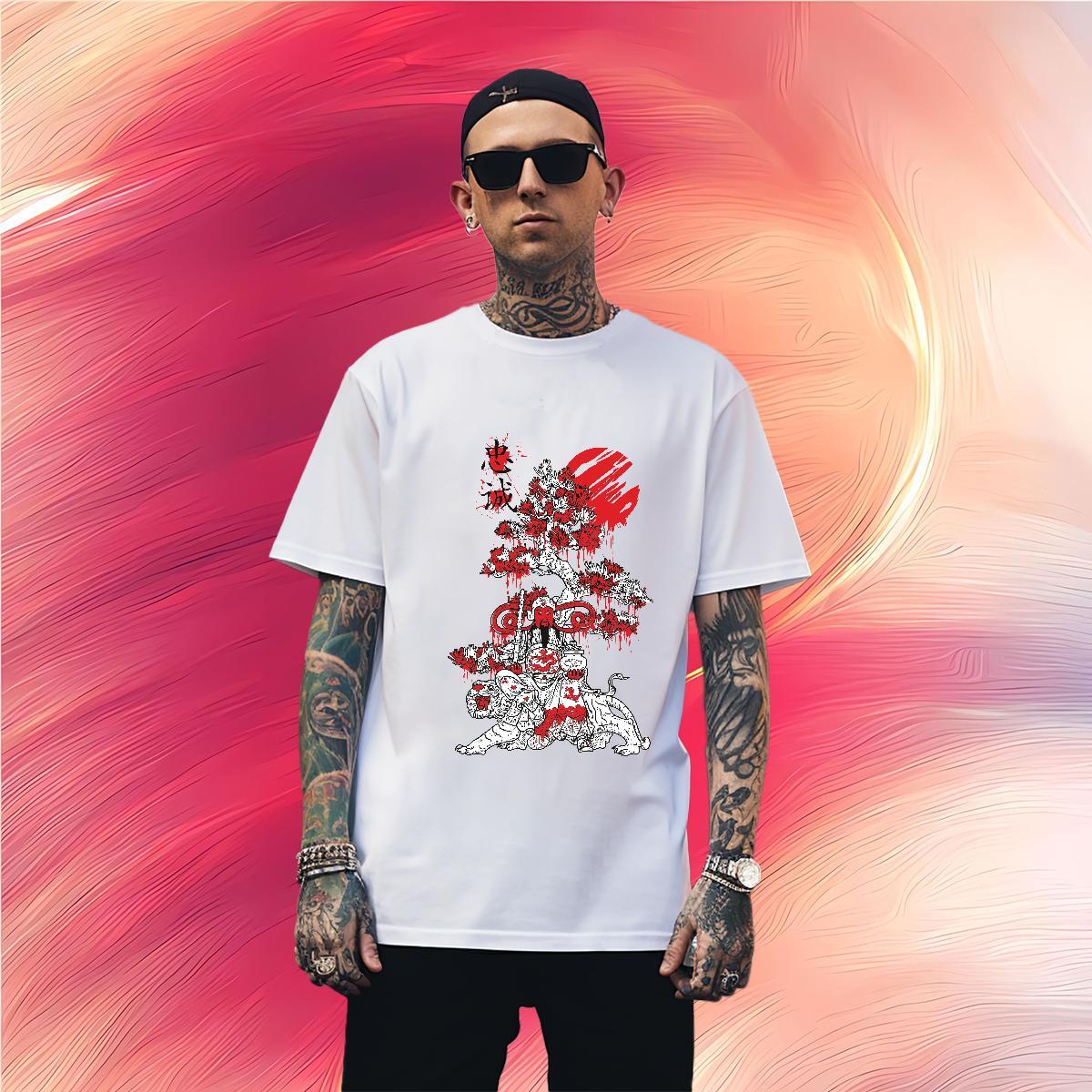 T shirt 230g Pure Cotton painting Street Wear Round Neck Short Sleeve Custom Print Oversized Tshirt for Man Woman DIY Customized Unisex Tee Shirt