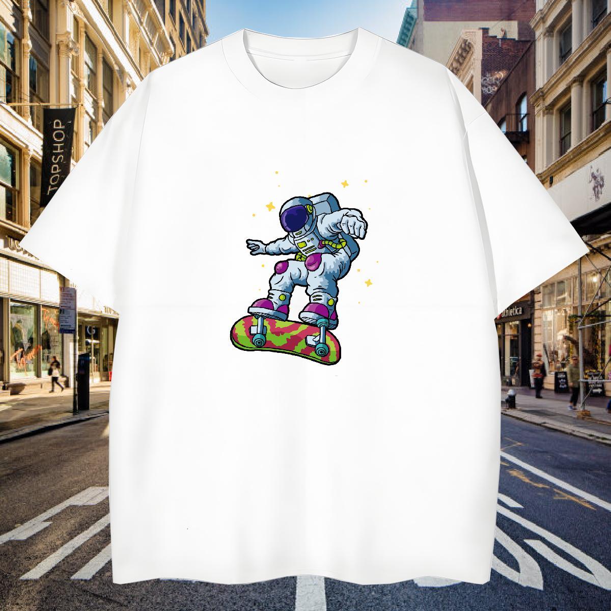 T shirt 230g Pure Cotton universe Daily Outfit Breathable Crew Neck DIY Logo Oversized Men Tops Tees Fashion Designer Comfortable Tee Shirt