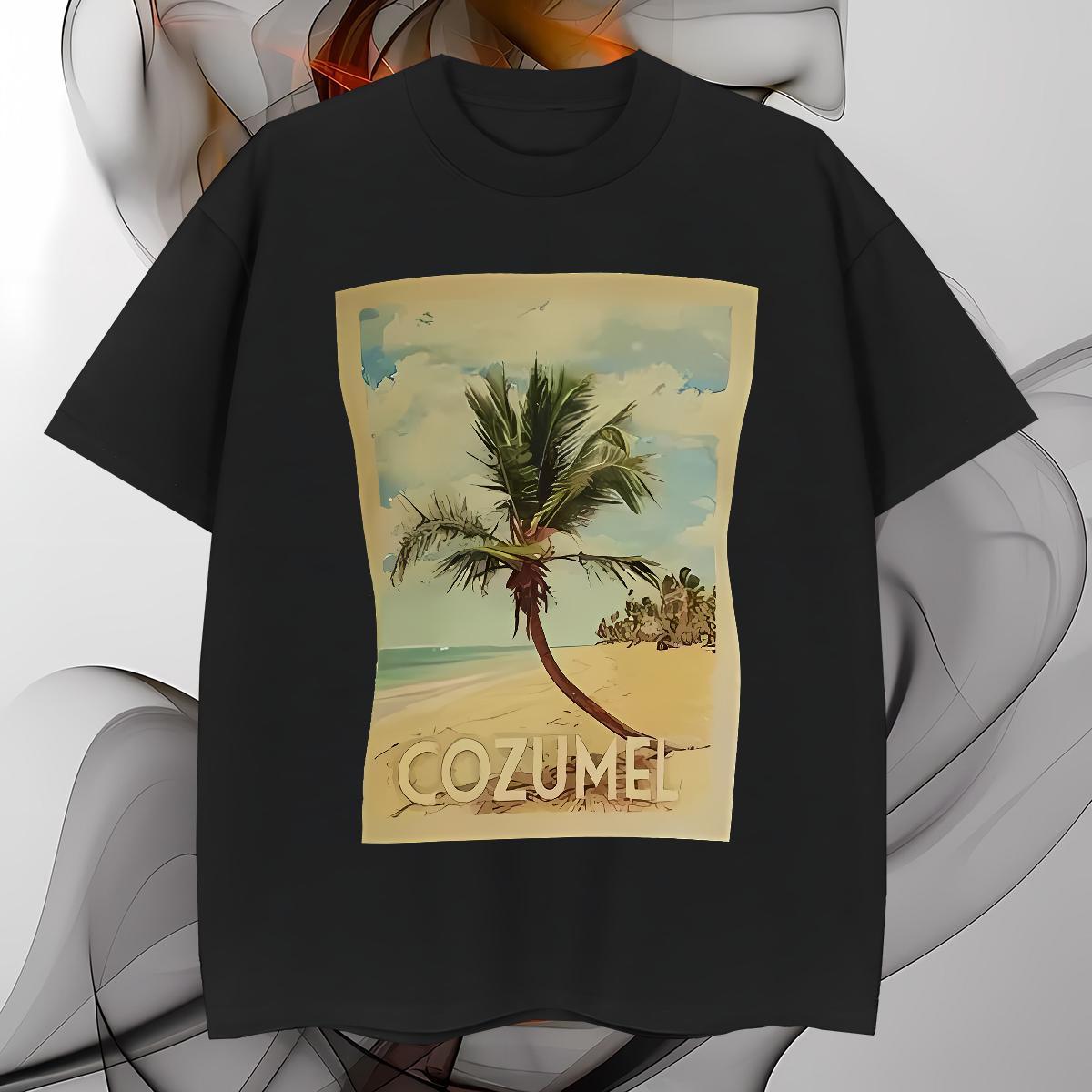 Mens T Shirts 100% Cotton 230g tree Sports Casual Breathable Floral Print Mens Tshirts DIY Customized Free Shipping Wear