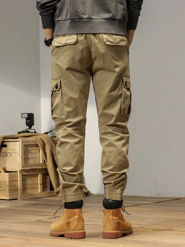 Multi-Pockets Spring Summer Cargo Pants Men Streetwear Zipper Leg Skinny Work Joggers Cotton Casual Tactical Trousers 240806