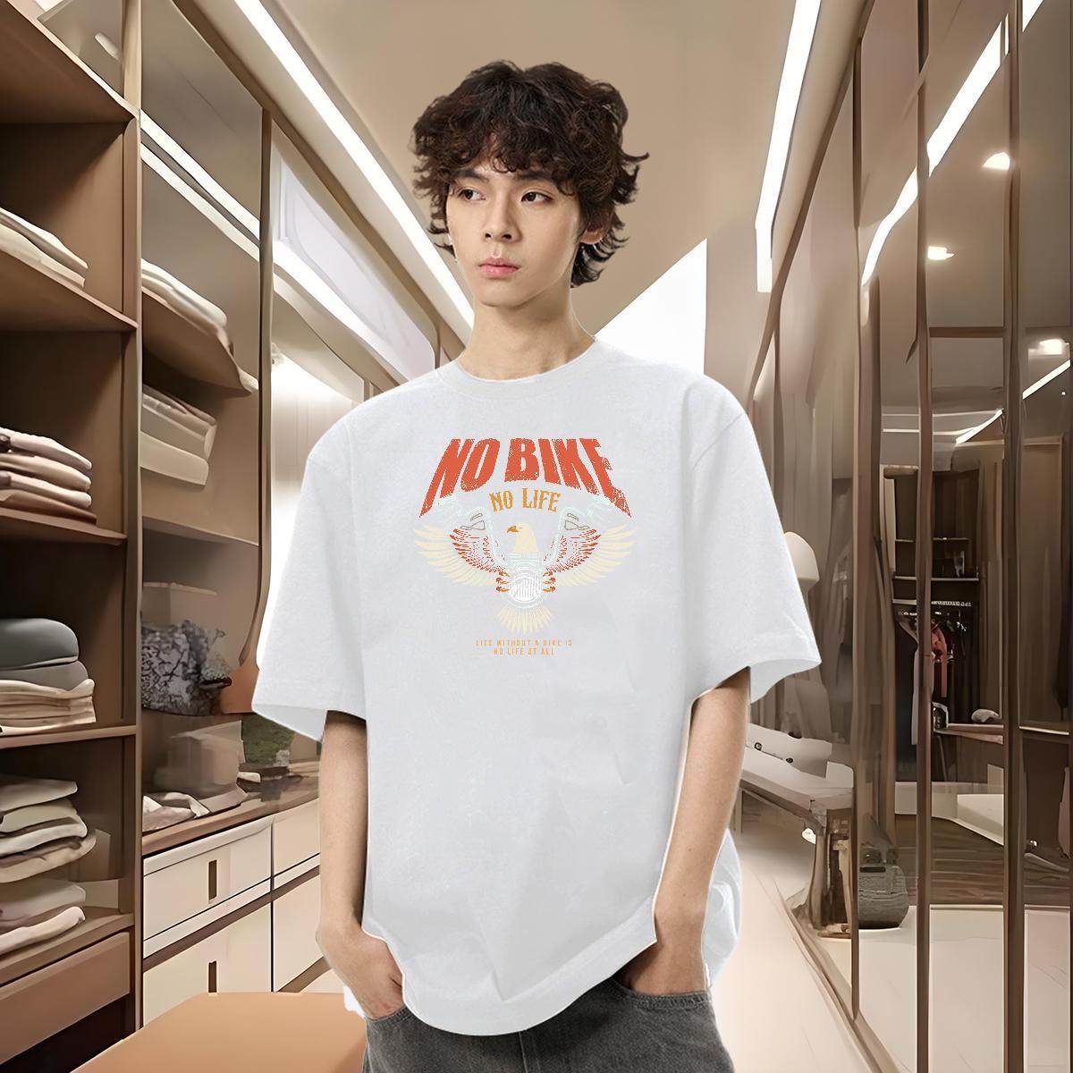 2024 New T-Shirts for Men 100% Cotton 230g eagle Casual Wear Breathable Short Sleeve Free Shipping Mens Tshirts Customized