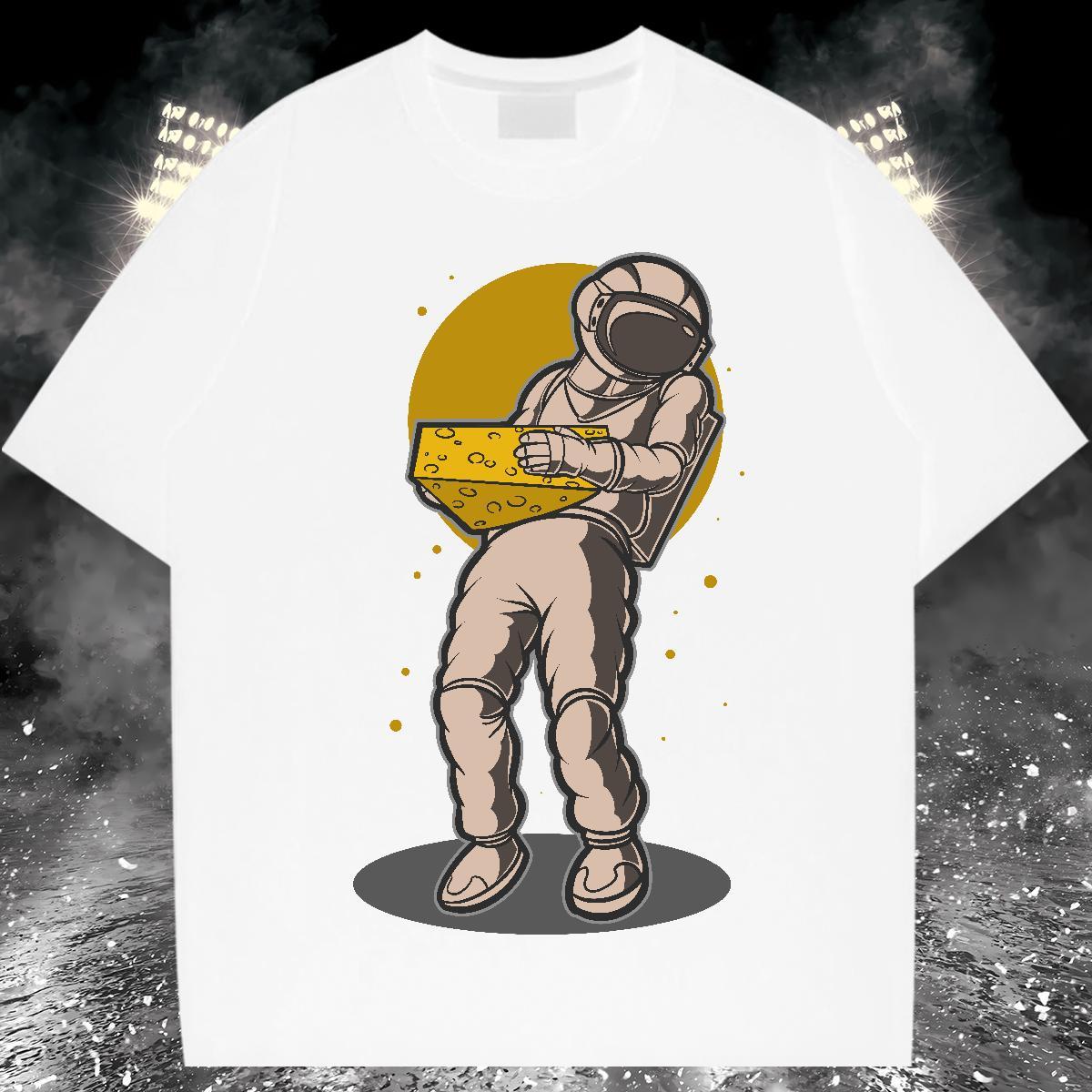 T shirt 100% Cotton 230g universe Anime Printing Street Crew Neck Breathable Skull Men Tees Fashion Design Comfortable Wear