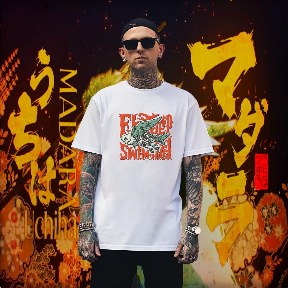 T Shirts Men 230g Pure Cotton Anime Printing Street Round Neck Short Sleeve Oversized 4XL Couples T Shirts 2024 DIY Classic Top Tees