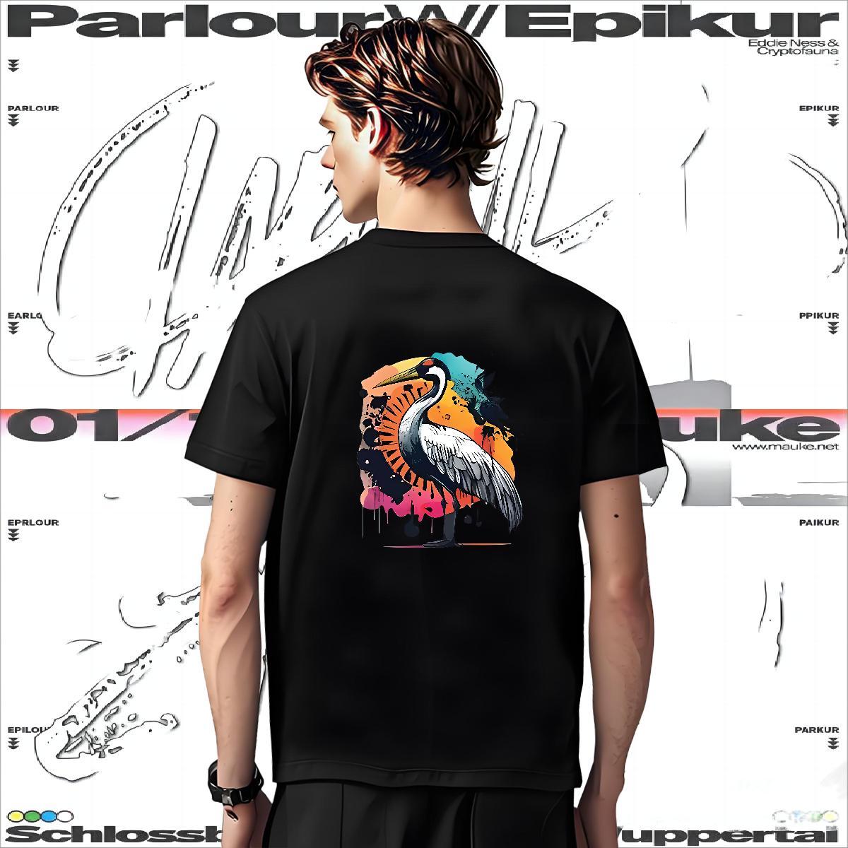 T-Shirts 230g 100% Cotton bird Casual Daily Wear Short Sleeve Soft DIY Logo Oversized Couples T Shirts Fashion Wholesale Polos