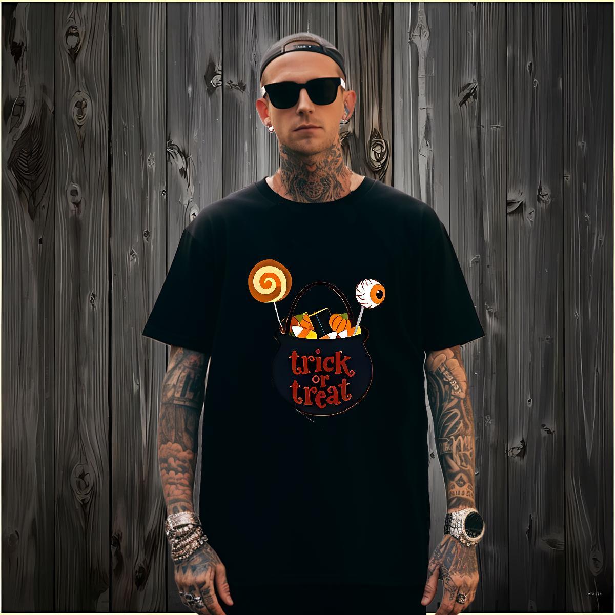 T Shirt For Man 100% Cotton 230g eyeball Anime Printing Street Breathable Crew Neck Cartoon Printing L-4XL Tshirt for Man Woman Free Shipping Brand Po