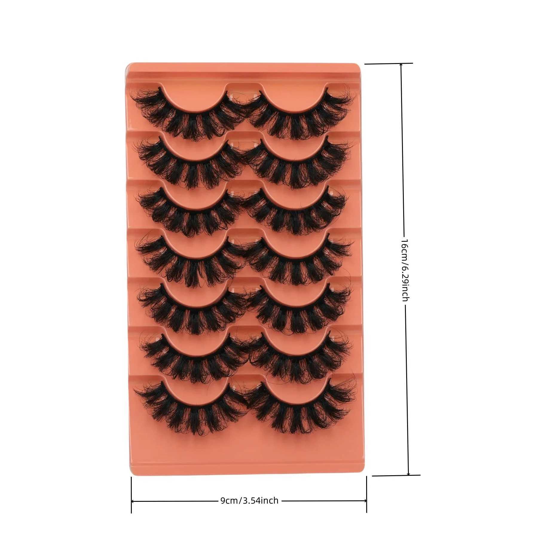7 pairs of fluffy artificial mink eyelashes Wispy false eyelashes thick false eyelashes curly false eyelashes W240803