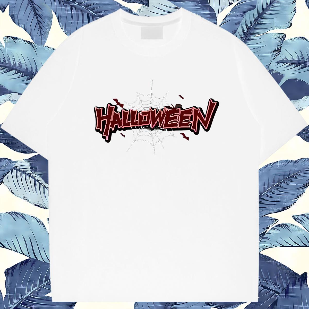 Fashion Designer T Shirts Men 230g 100% Cotton halloween Beach Tshirts O-Neck Short Sleeve Loose Fit Men Tees Skull