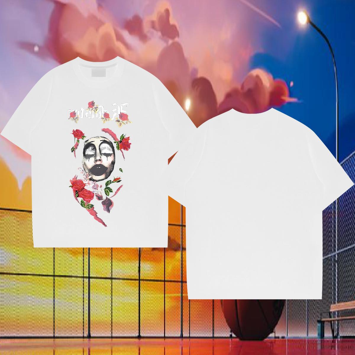 New Arrival Mens T Shirts 100% Cotton 230g flower Daily Wear Tops Shirt O-Neck Short Sleeve Popular Men Tops Tees Custom Big Size