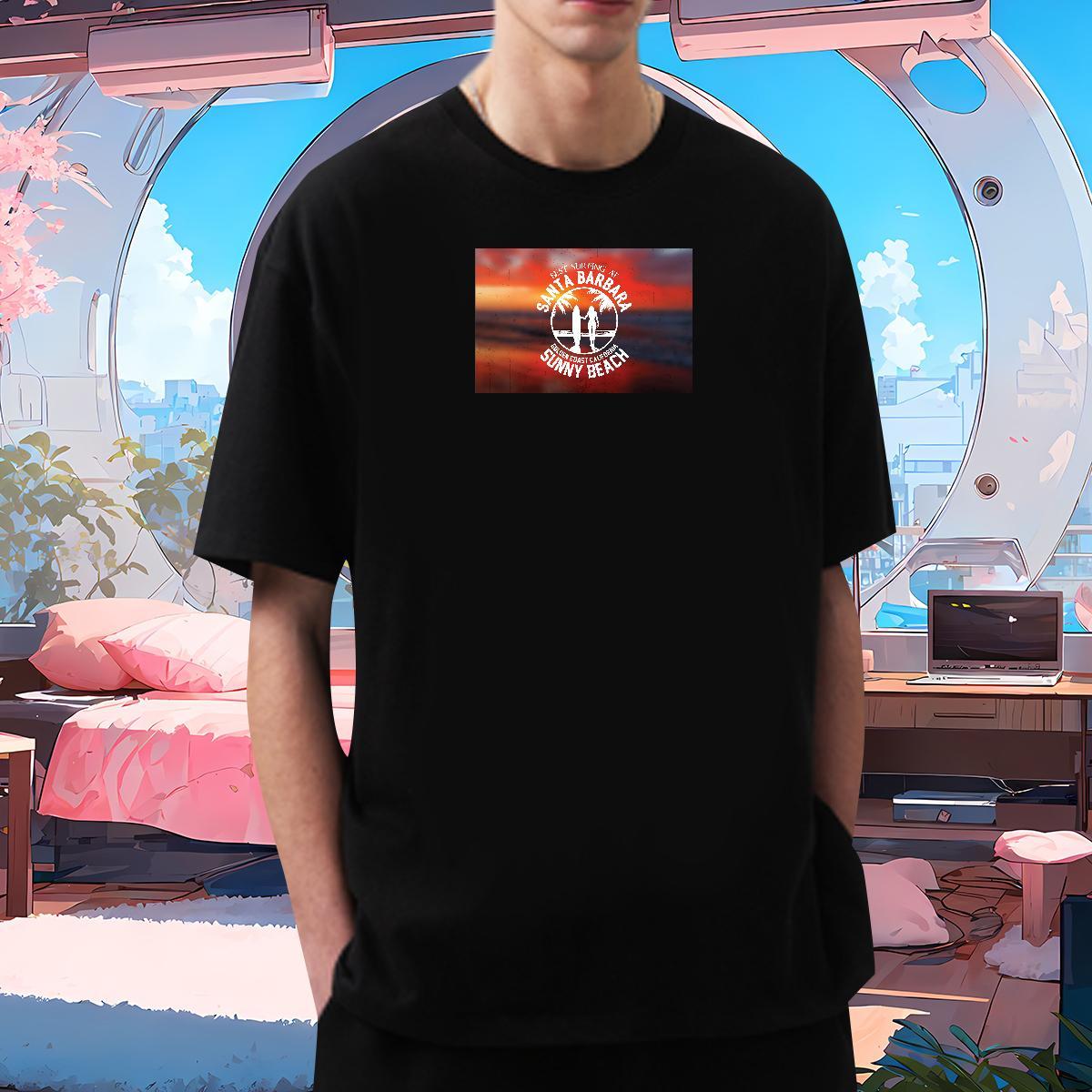 Man T Shirts 100% Cotton 230g character Street Casual Breathable Plus Size Custom Mens Tshirts Fashion Loose Fit Clothes