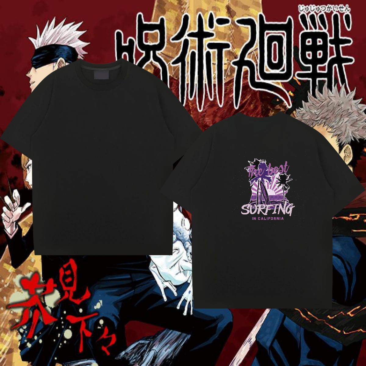 Designer Fashion T-Shirts for Men 230g 100% Cotton tree Anime Printing Street Top Tees Breathable Crew Neck Loose Mens Tshirts Oversized 4XL