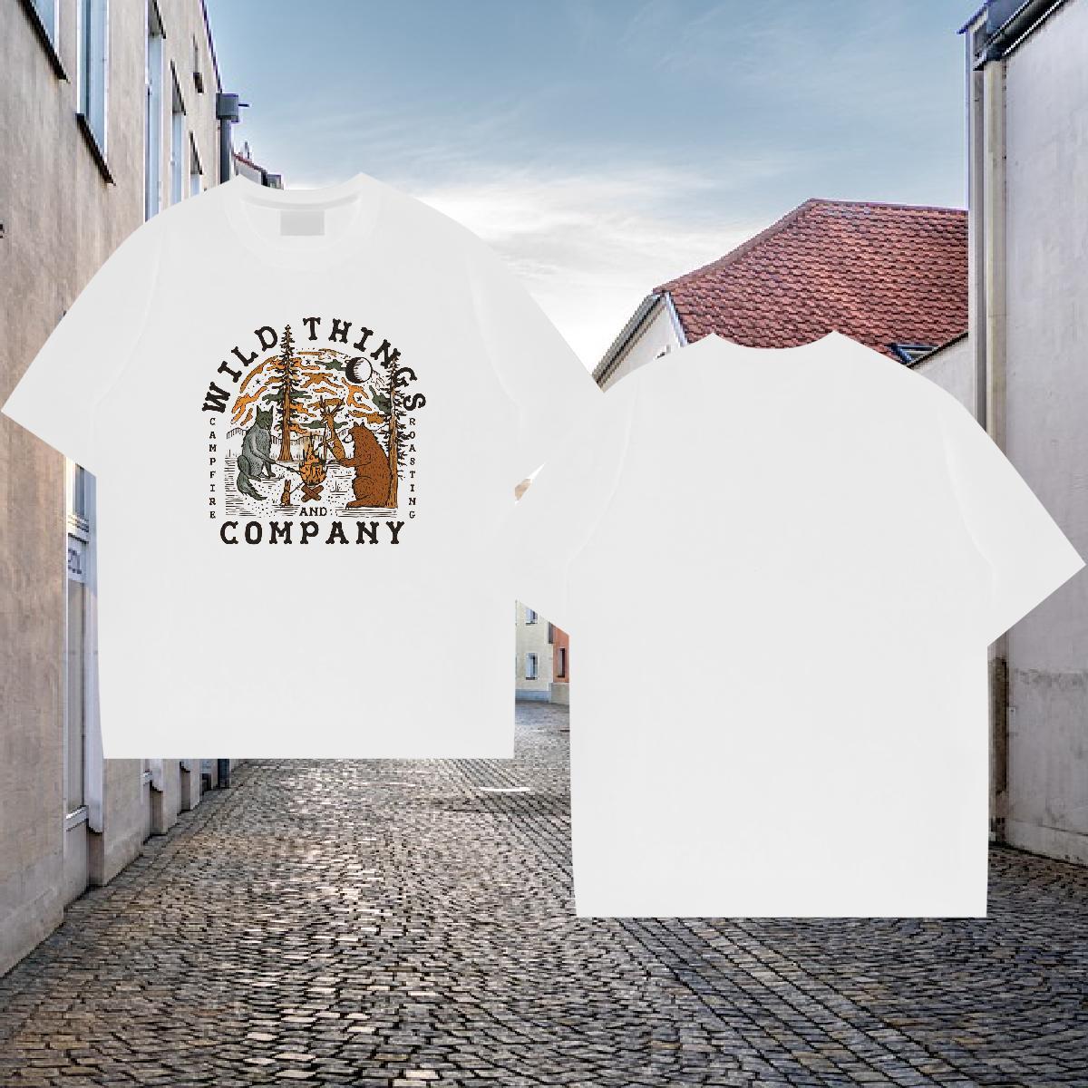Customized Mens T Shirts 100% Cotton 230g tree Street Casual Tee Shirt Round Neck Short Sleeve Free Shipping Men Tops Tees Custom Big Size