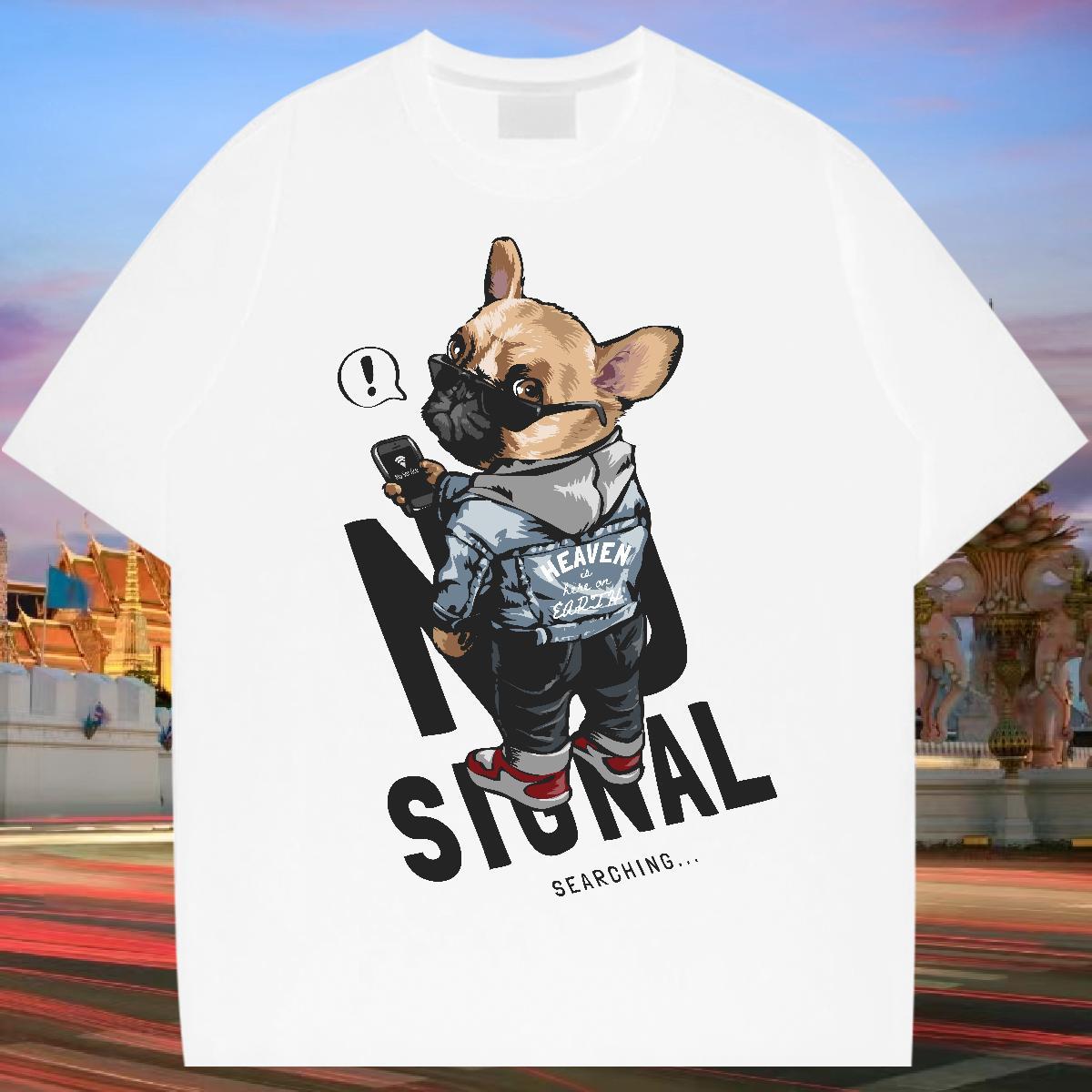 Customized T-Shirts for Men 100% Cotton 230g dog Casual Tshirts Breathable Crew Neck Designer Men Tees DIY Printed