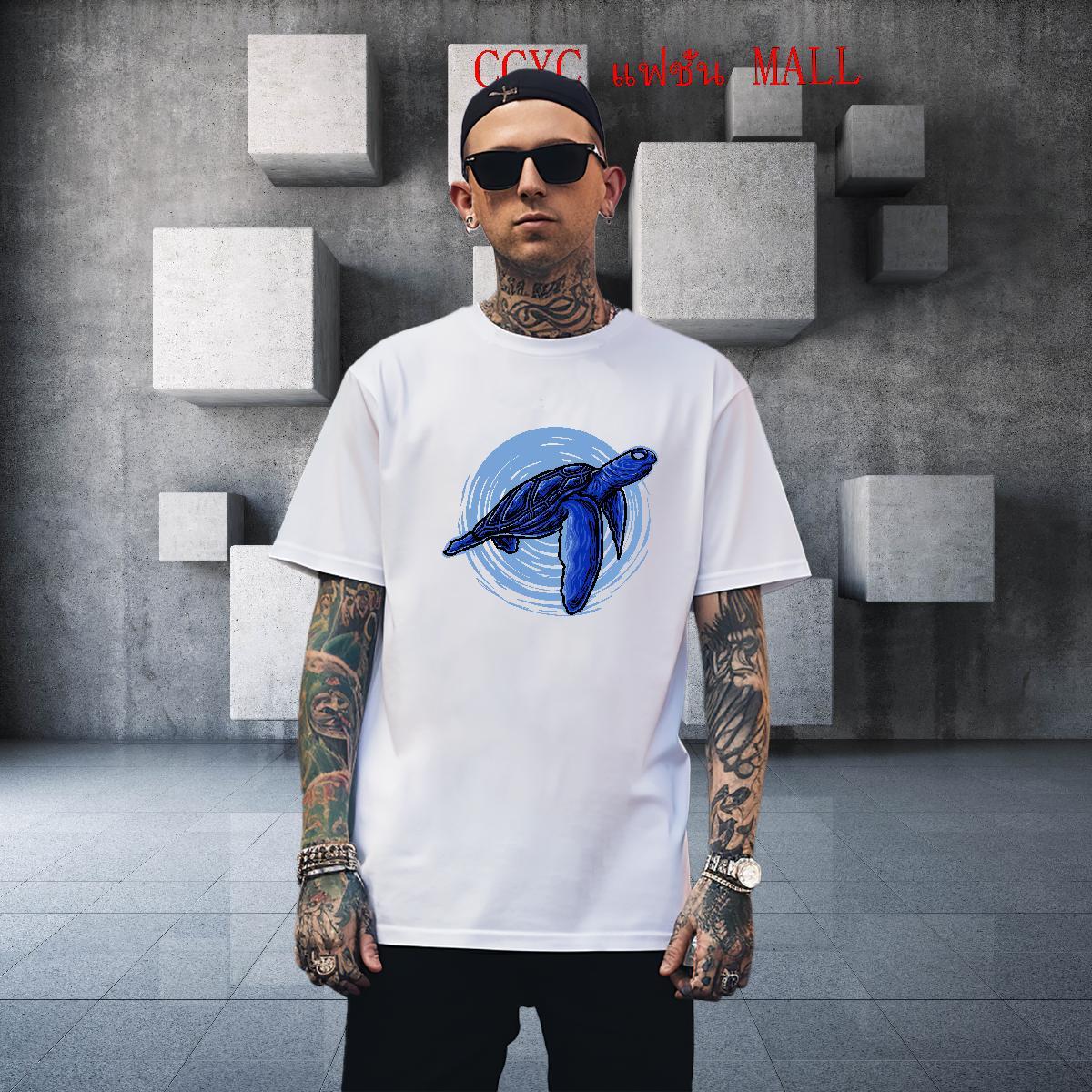 Cool Design Tshirts 230g Pure Cotton Anime Printing Street tortoise DIY Printed Round Neck Short Sleeve Stylist T shirt Tees Shirts