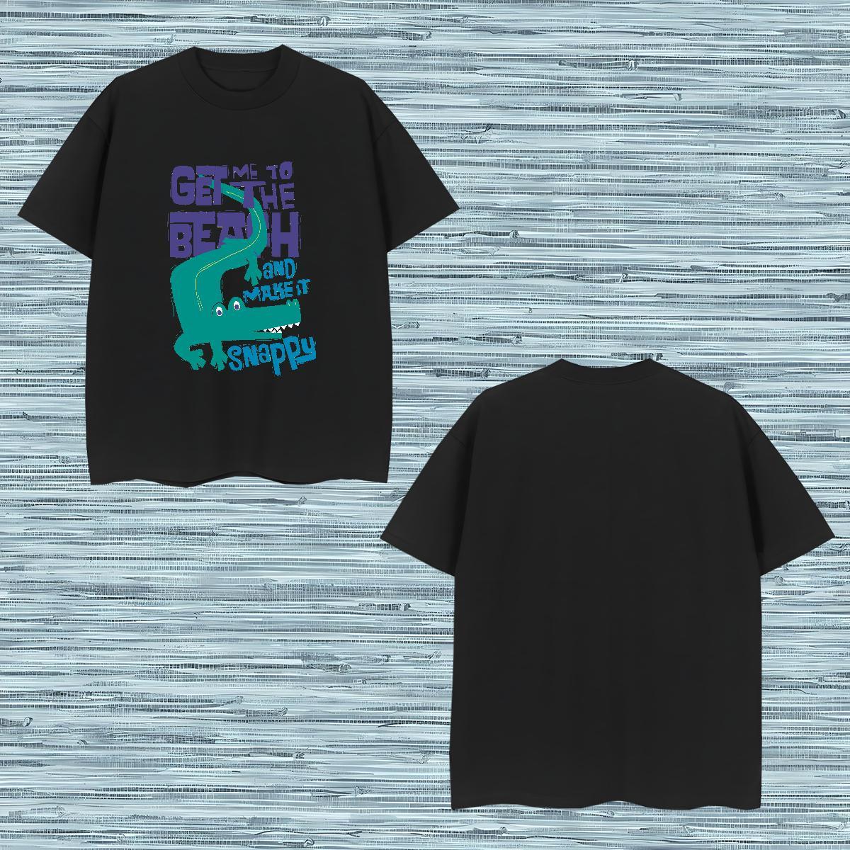 Designer Tshirts 230g Cotton crocodile T shirt High Street Hip Hop O-Neck Short Sleeve Oversized 4XL 2024 DIY Clothings