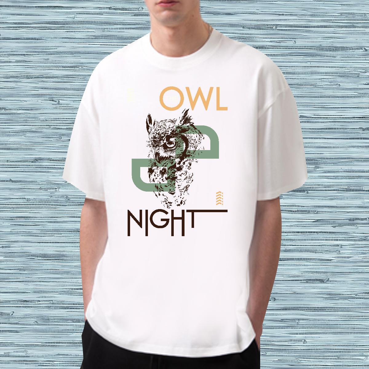 Men T Shirts 230g Pure Cotton Owl Hip Hop Street O-Neck Short Sleeve Customized Men Tshirts Fashion Design Loose Tops