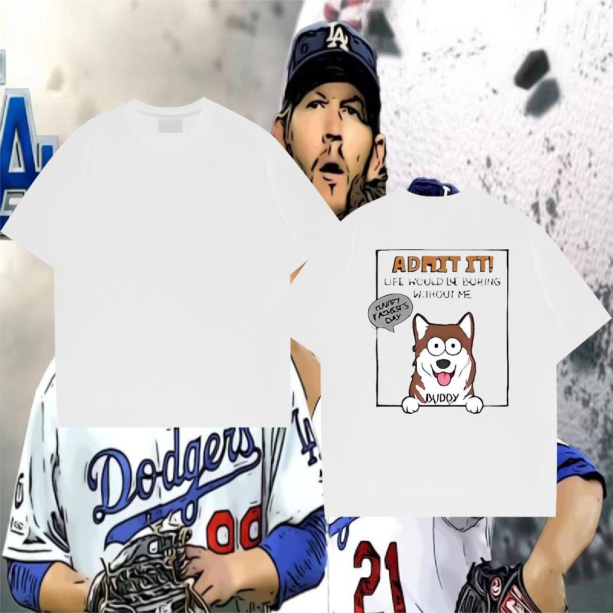 New Designer T Shirts Men 230g Pure Cotton dog Outdoor Tee Shirt Breathable Soft Free Shipping Tshirts DIY Printed