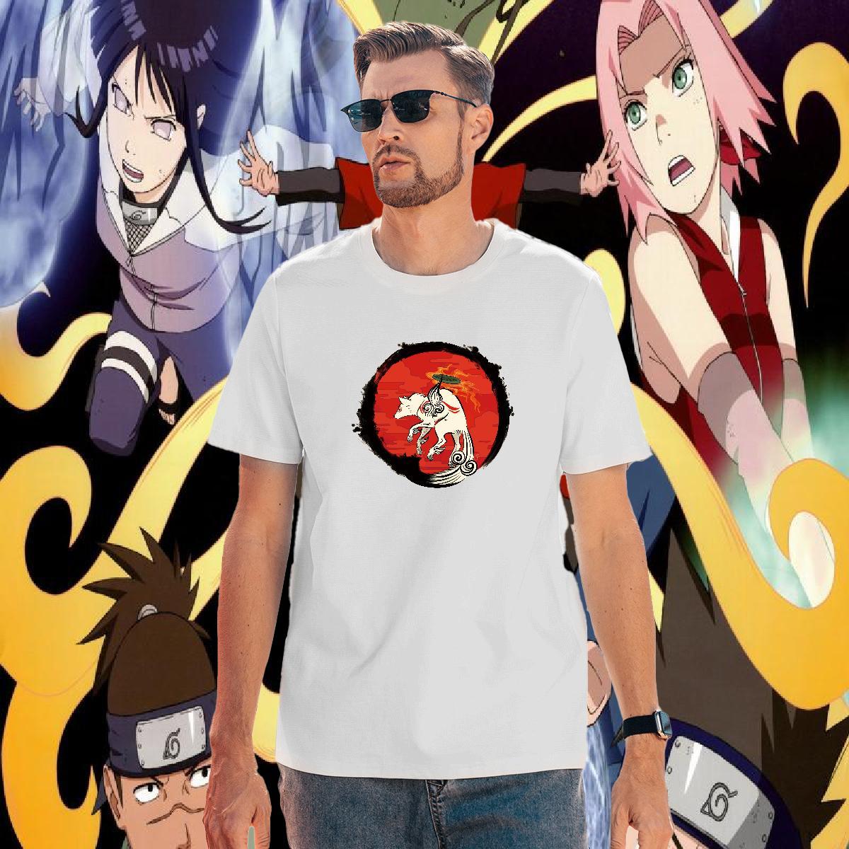 2024 T Shirts Men 230g Pure Cotton wolf Casual Daily Wear Tee Shirt Breathable Free Shipping Men Clothes T-Shirt DIY Anime