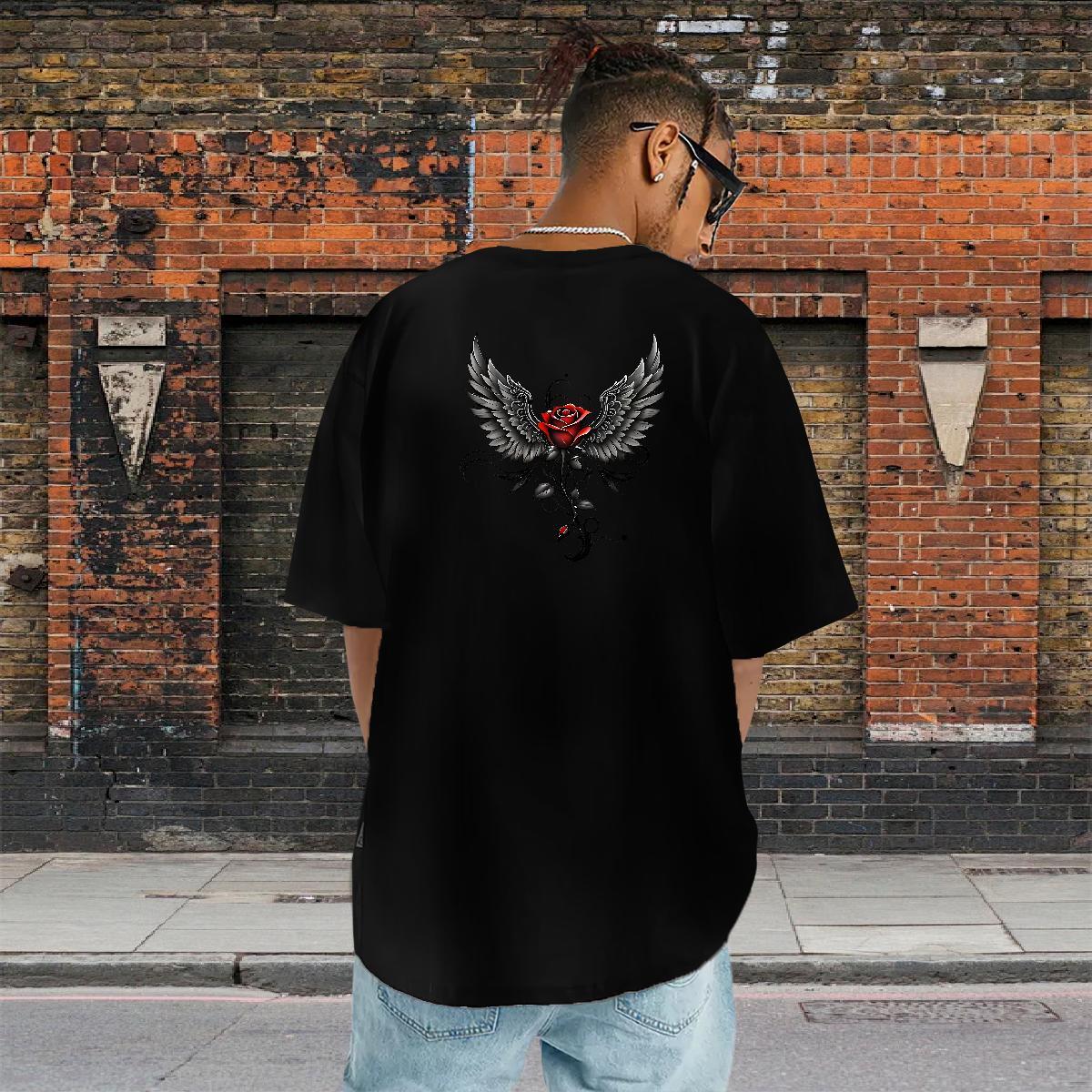 Stylist T-Shirts for Men 230g Pure Cotton rose Beach Clothings Breathable Soft Designer Men Tops Tees Customized