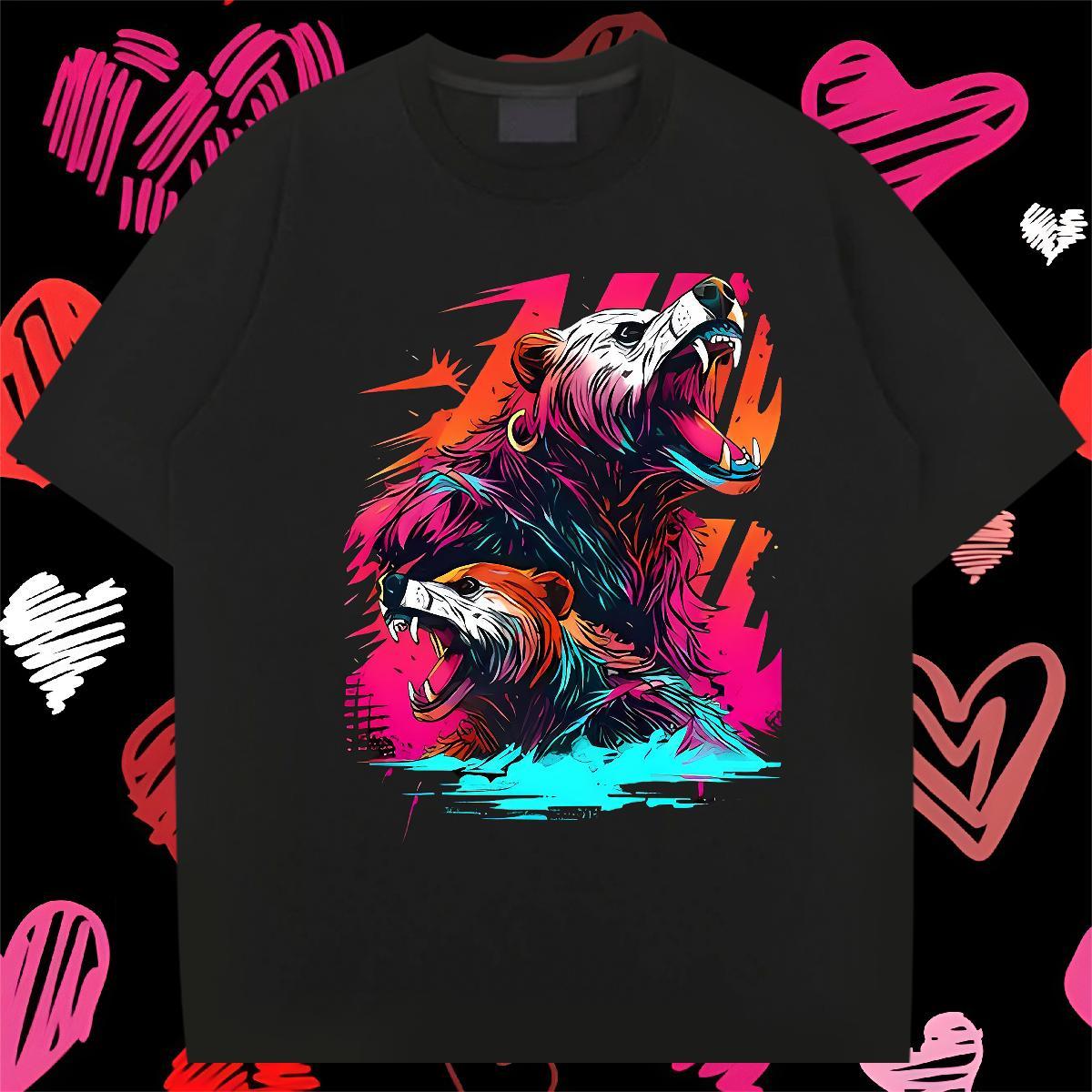 2024 Summer T-Shirts 100% Cotton 230g Casual Beach Tshirts Crew Neck Breathable Comfortable Couples T Shirts DIY Logo Oversized