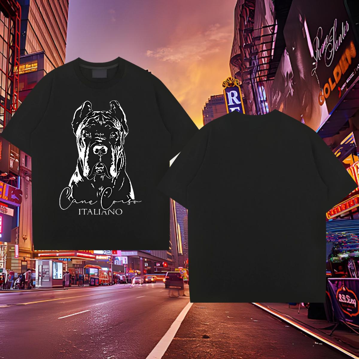 Unisex Tshirts 230g Cotton dog Man T Shirts Outdoor Breathable Short Sleeve Black Oversized Fashion Designer Tops Shirt