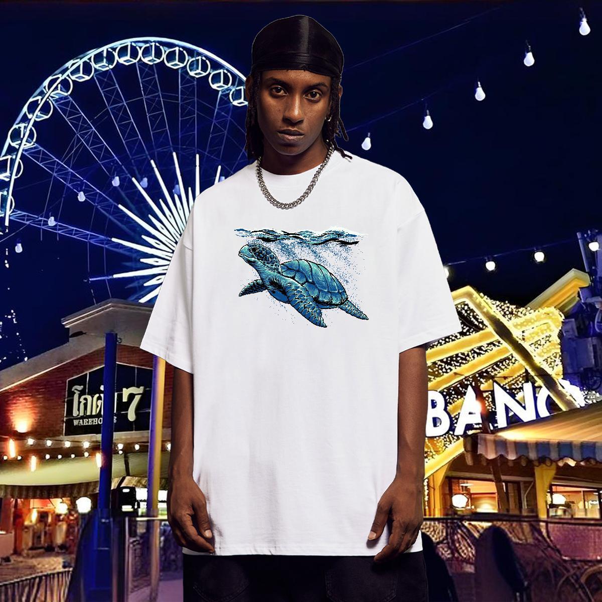 T Shirts Men 230g 100% Cotton Home Outdoor Breathable Short Sleeve Anime Print Men Tops Tees Designer Fashion Soft Tee Shirt