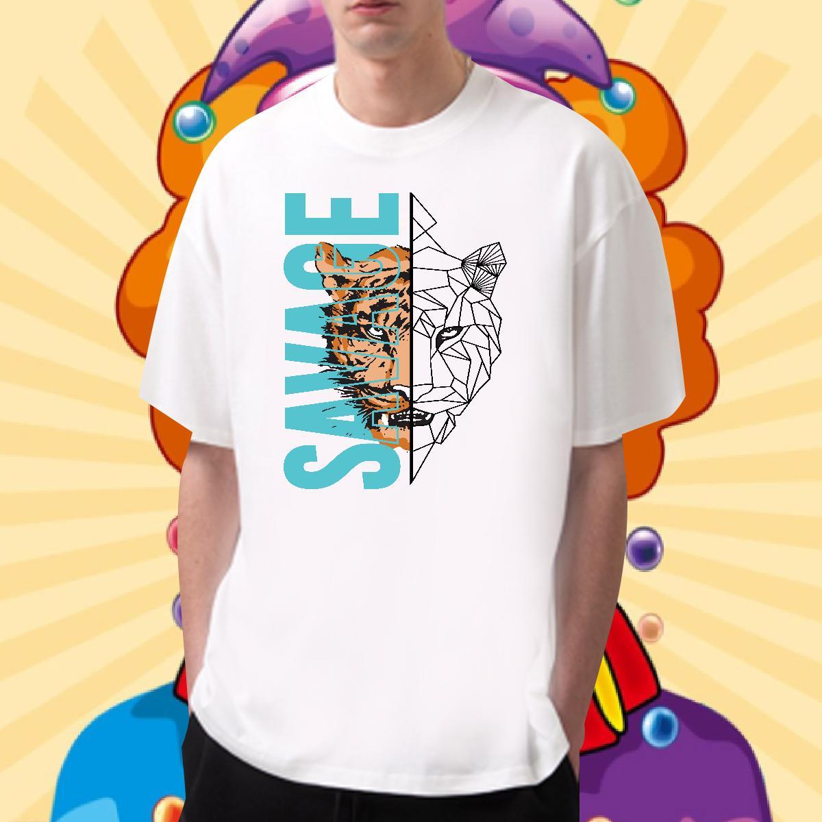 Fashion Designer T Shirts Men 230g Pure Cotton Street Casual Tees O Neck Short Sleeves Cool Design Men Tshirts DIY Anime