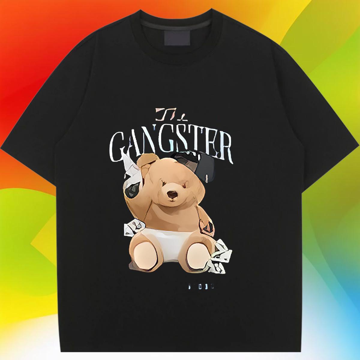 Comfortable T Shirts Women Breathable Short Sleeve Women Tshirts Skull bear Hip Hop Street 230g Cotton Designer Clothes Shirt