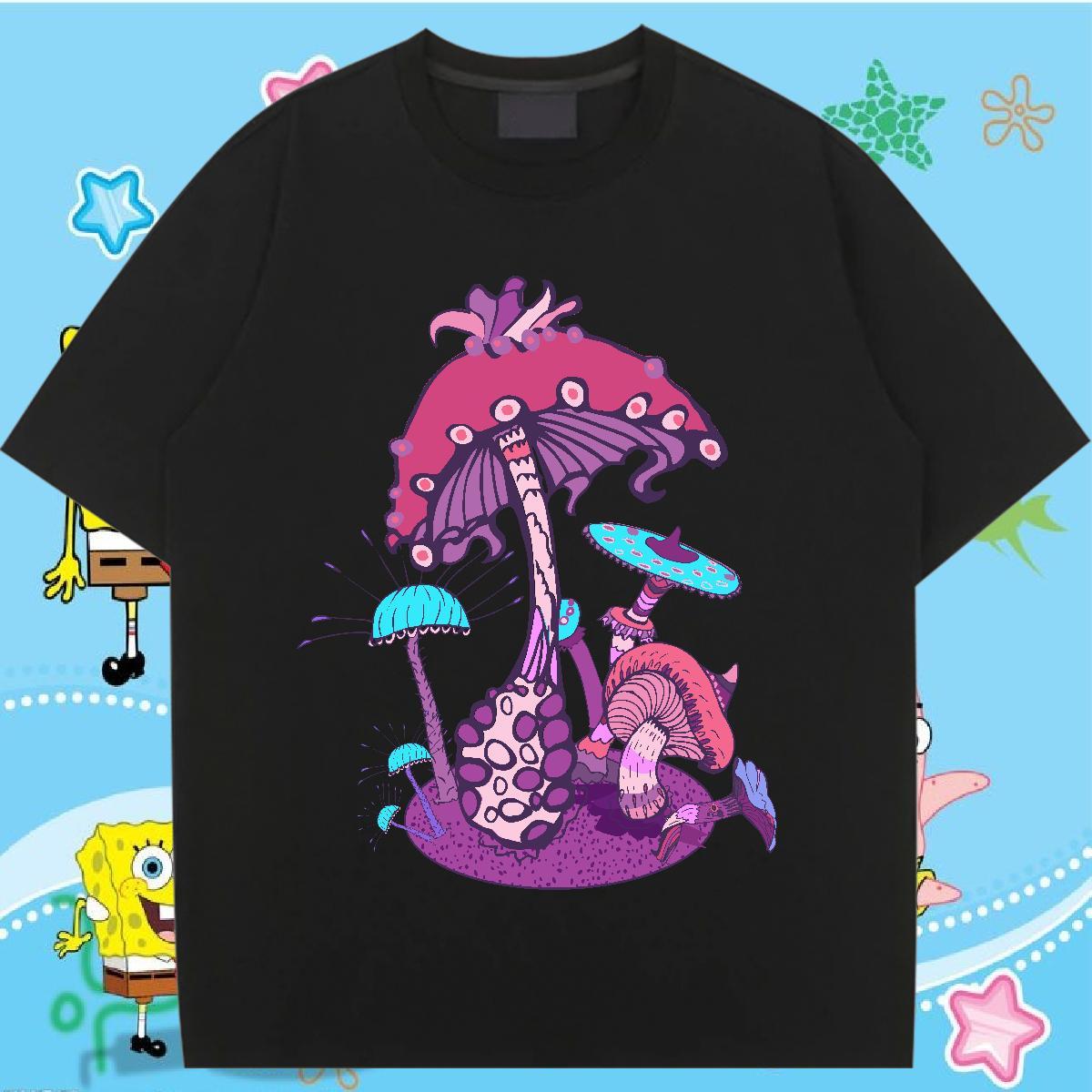 Soft T-Shirts Crew Neck Breathable Tshirt for Man Woman DIY Anime Printed mushroom Street Casual 230g 100% Cotton Fashion Casual Top Shirts