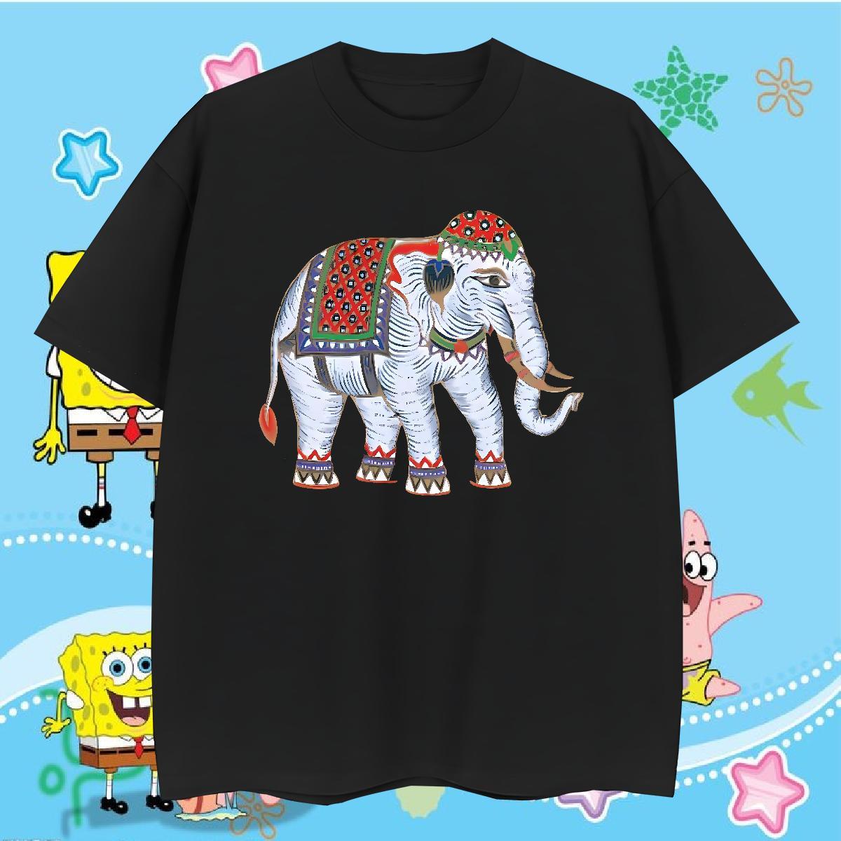 Classic Mens T Shirts 230g Cotton elephant Hip Hop Street Tops O Neck Short Sleeves TOP Quality Mens Tshirts DIY Logo Oversized