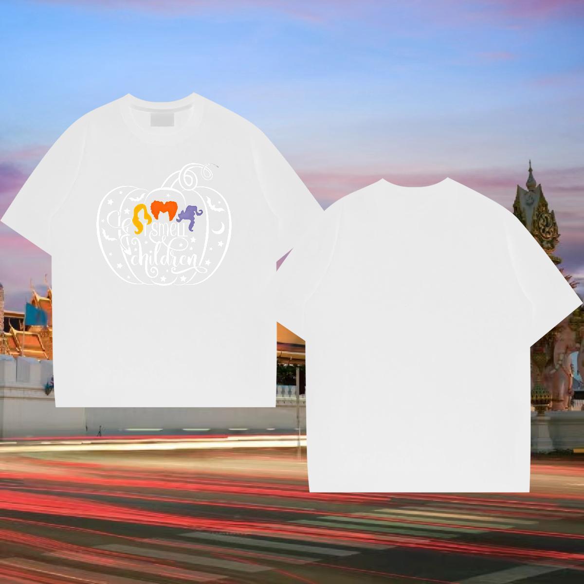 T shirt 230g Pure Cotton halloween Daily Outfit Breathable Crew Neck Custom Cartoon Men Clothes T-Shirt Factory Direct Popular Polos