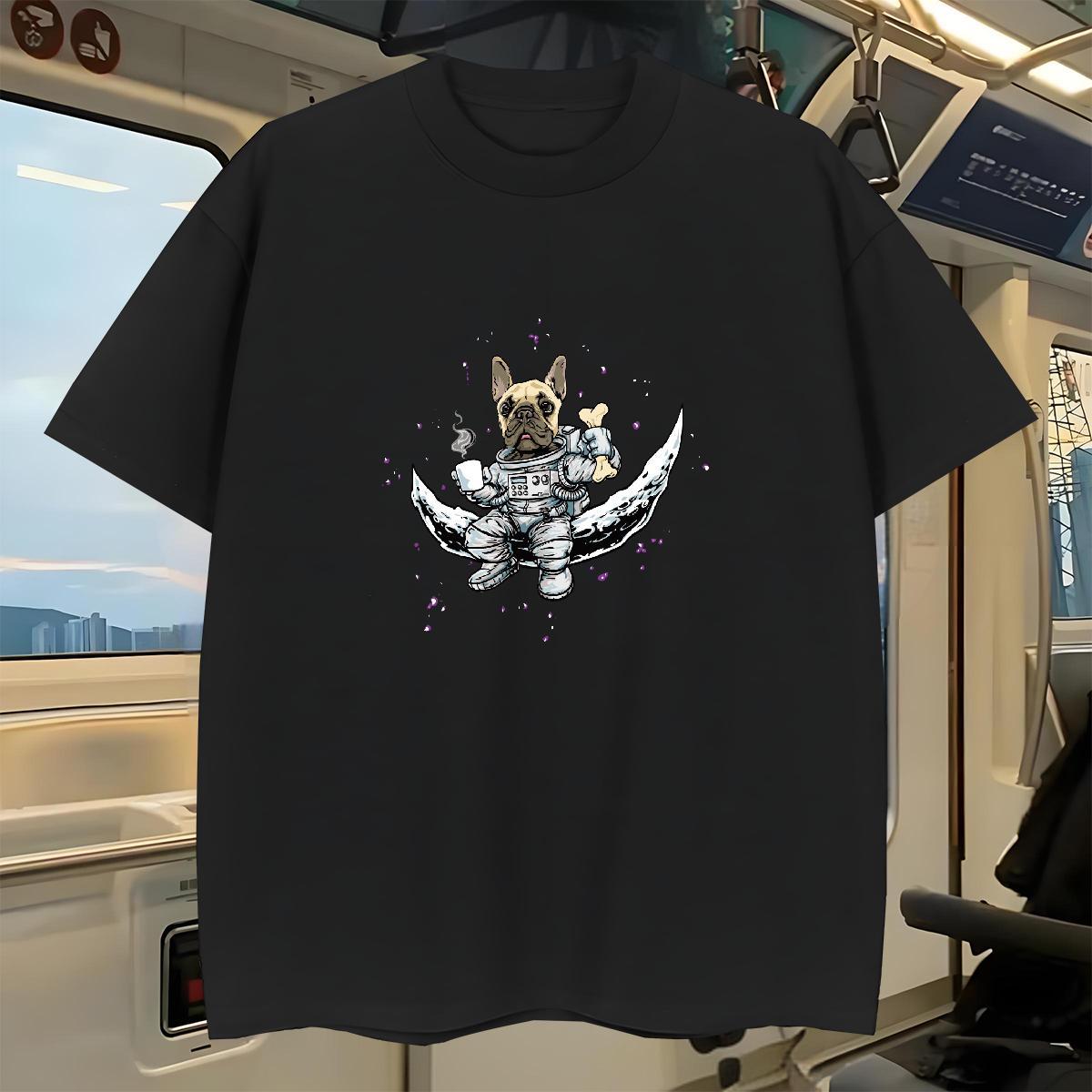 Stylist T-Shirts for Men 230g Cotton dog Hip Hop Street Tops Tees Breathable Short Sleeve Soft Men Tops Tees Customized