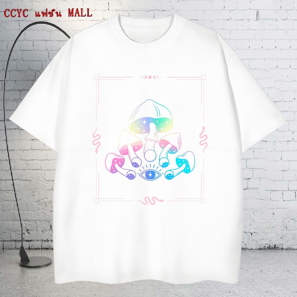 Brand Men Tshirts 100% Cotton 230g Street mushroom Custom Cartoon Round Neck Short Sleeve New Designer T-Shirts Tee Shirt