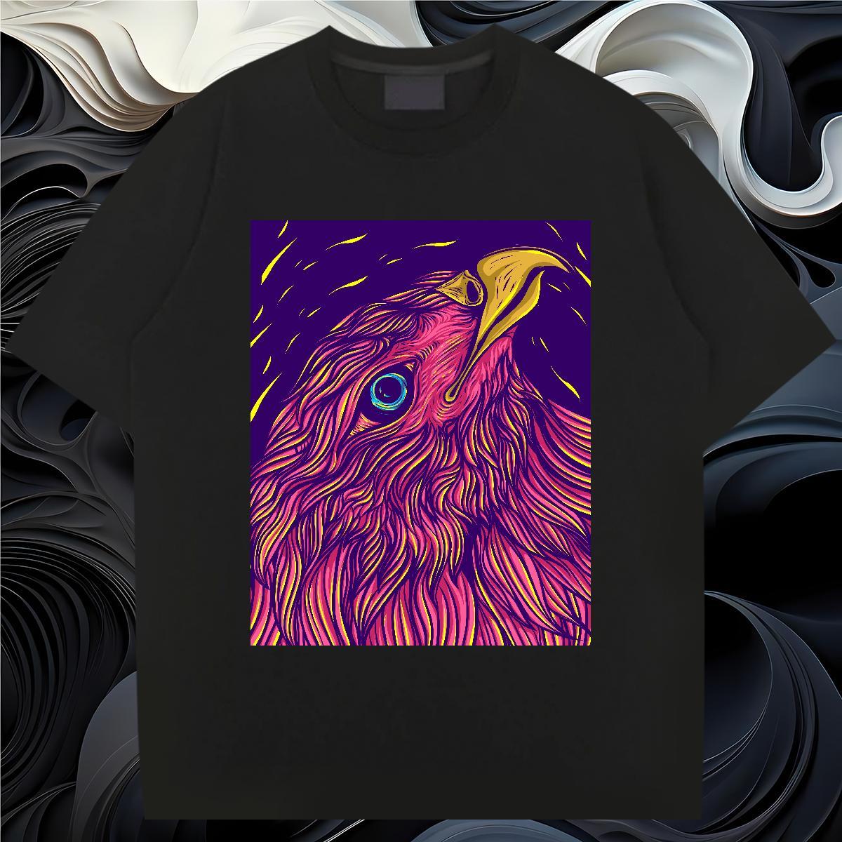 Brand T shirt 230g 100% Cotton eagle Beach Polos O-Neck Short Sleeve Unisex Men Tops Tees Oversized 4XL