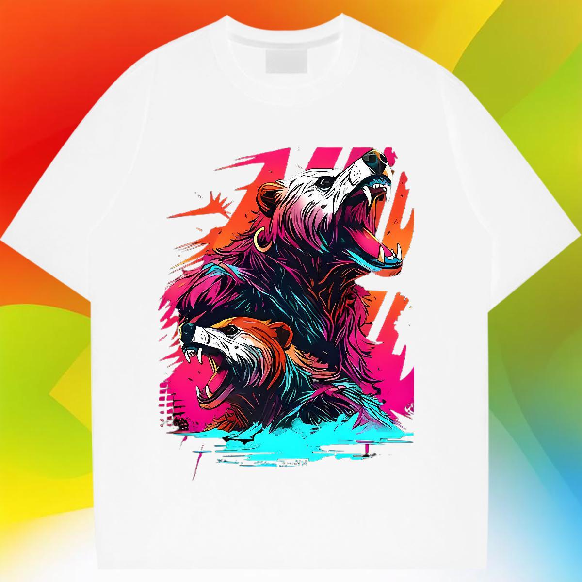 Wholesale T-Shirts for Women Breathable Crew Neck Woman Tshirt Cartoon Printing L-4XL Street Wear 230g Pure Cotton 2024 Casual Tops