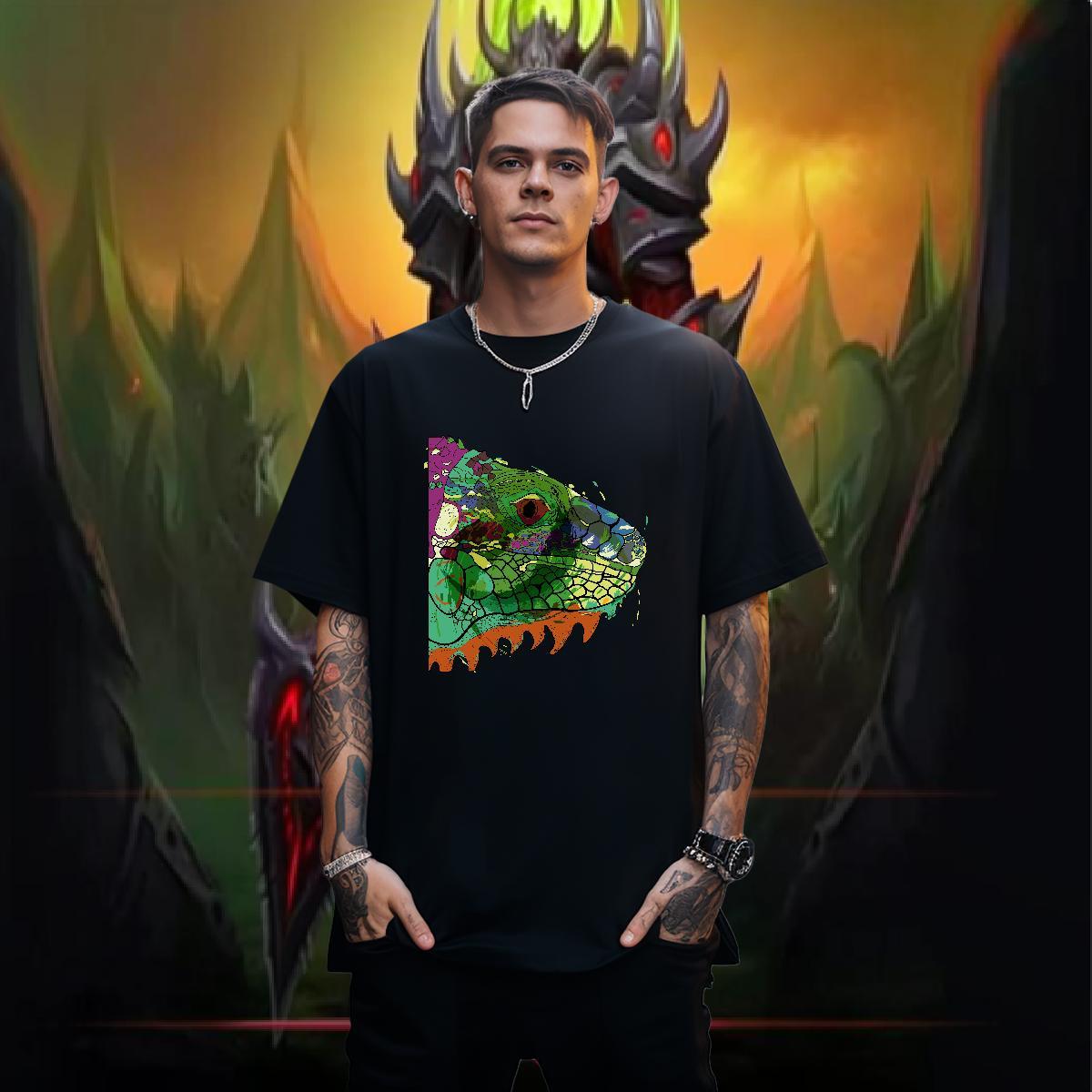 Stylist T-Shirts for Men 100% Cotton 230g fish head Casual Beach Clothes Short Sleeve Soft Comfortable Men Clothes T-Shirt Oversized 4XL