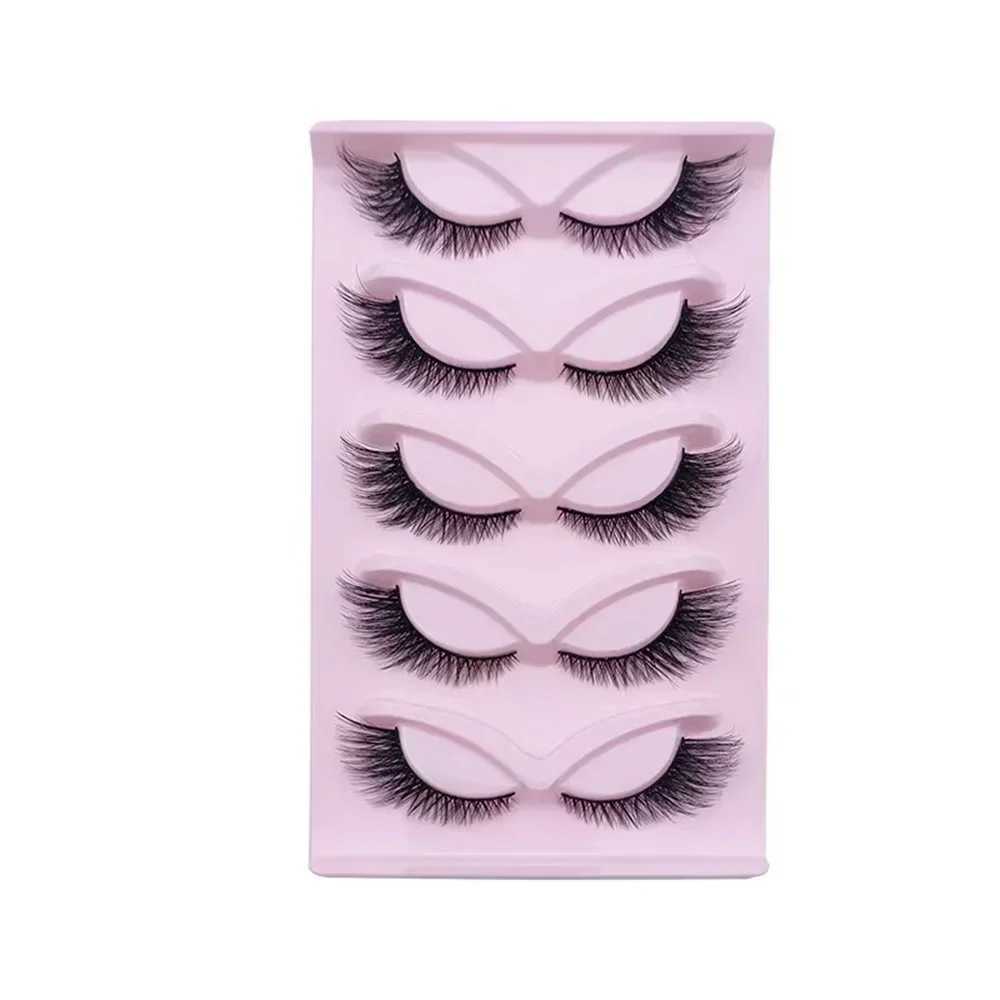 5 pairs of mink eyelashes cat eye false eyelashes natural false eyelashes W240803