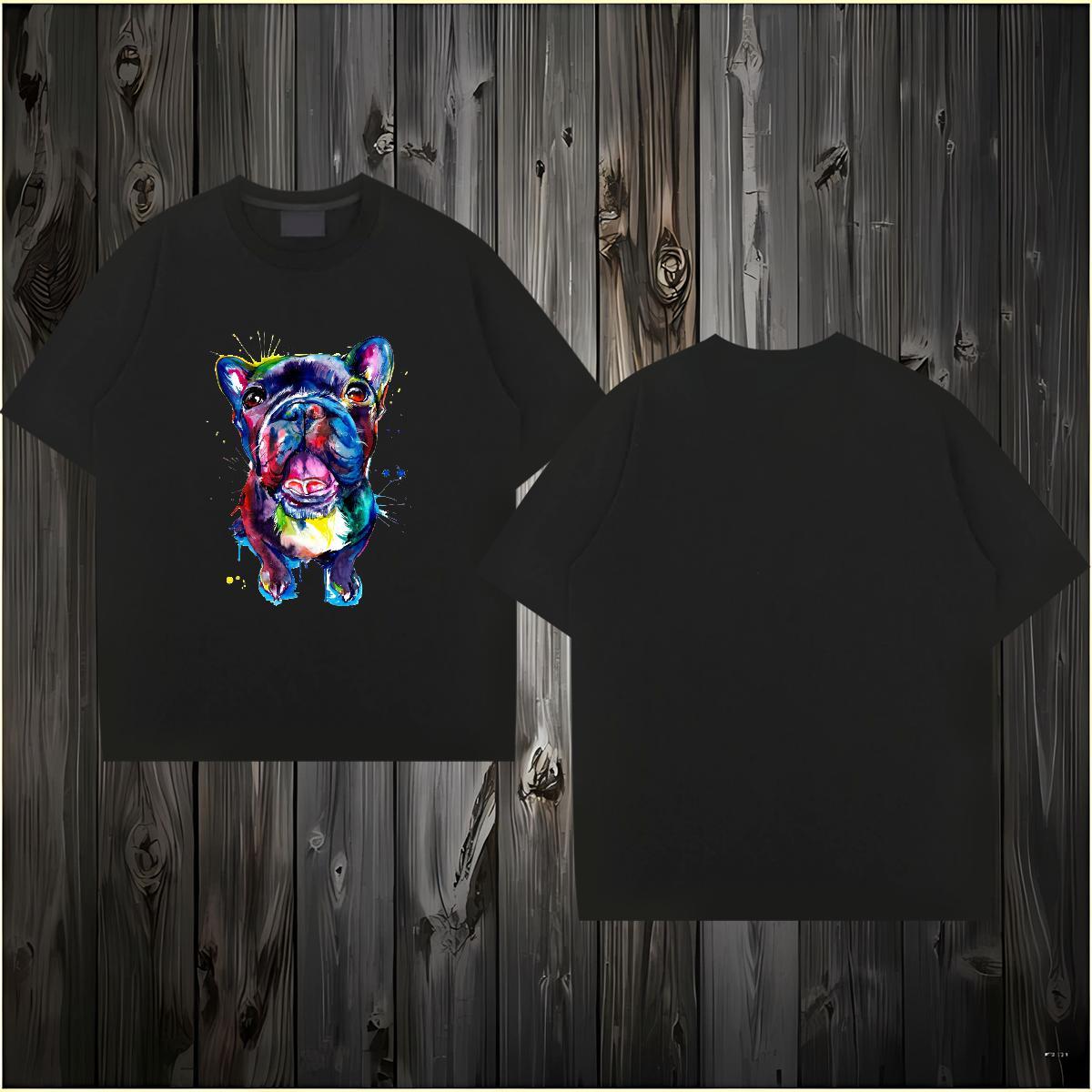 Custom Men T Shirts 230g Pure Cotton Dog Casual Tees Breathable Short Sleeve Popular Men Tops Tees Custom Anime