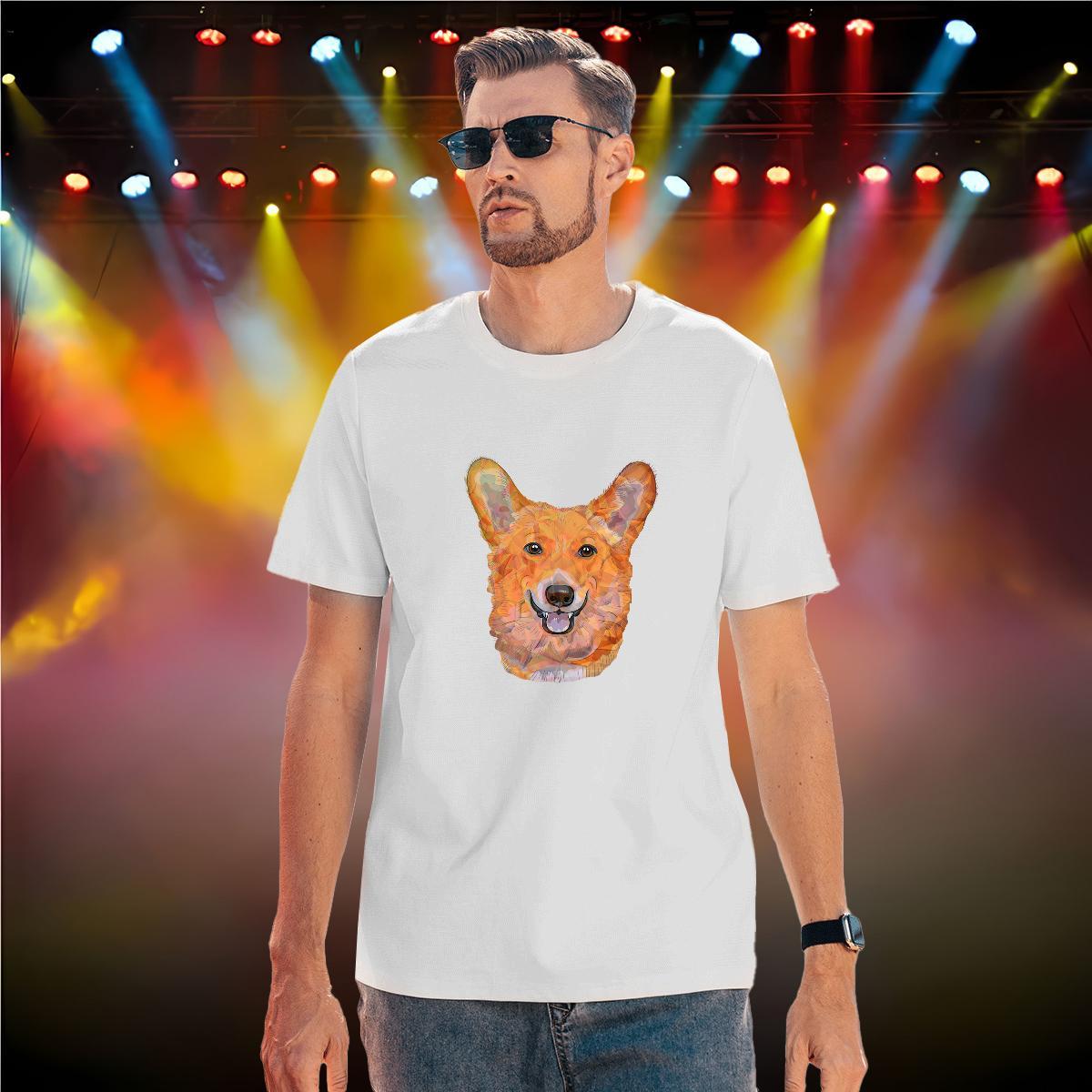Classic Tshirt for Man Woman 230g Cotton dog T Shirt For Man Hip Hop Breathable Crew Neck Customized Casual New Tops