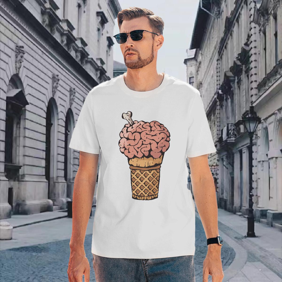 Mens T Shirts 230g 100% Cotton head High Street Hip Hop Short Sleeve Soft DIY Printed Men Clothes T-Shirt 2024 New High Quality Tops Tees