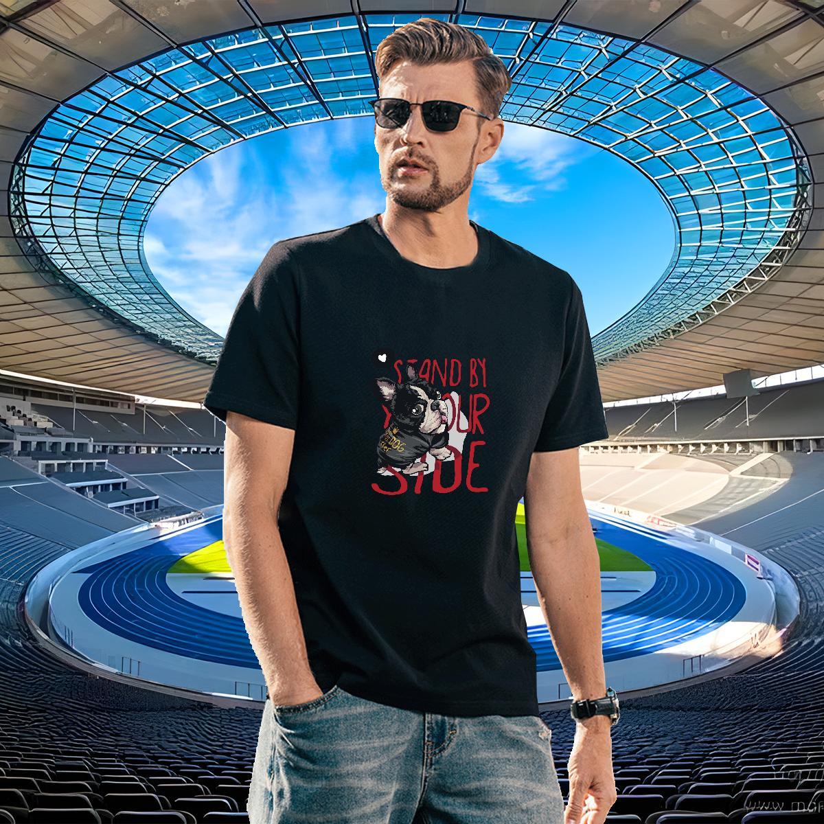 Classic Men Tshirts 230g Cotton T shirt Spring Summer Pure Cotton Custom Cartoon Classic Casual Tops