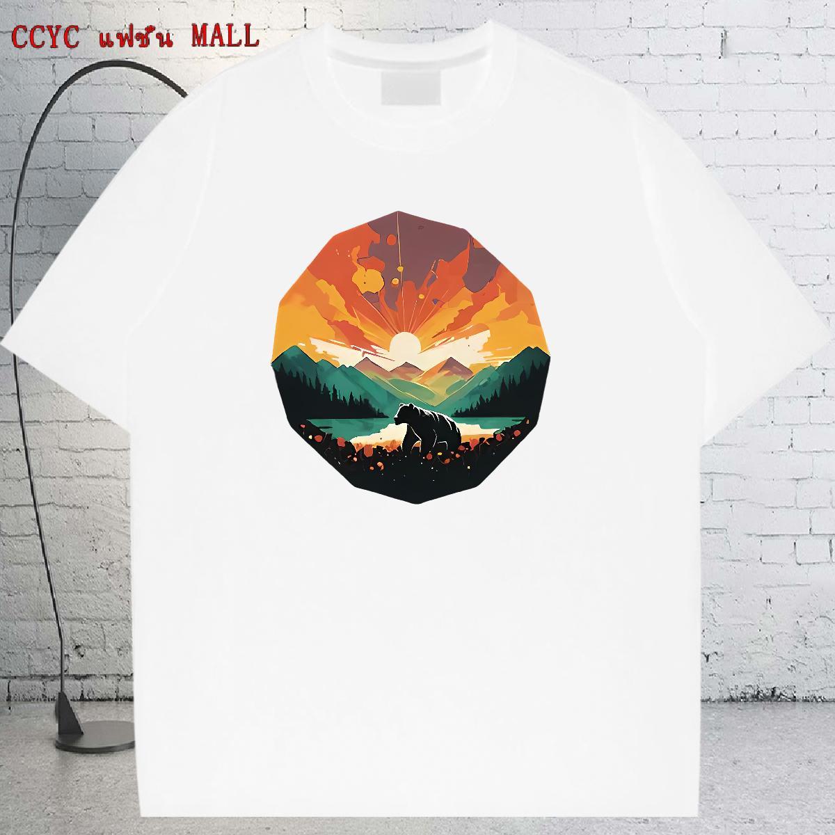 Free Shipping Women T Shirts Crew Neck Breathable Lady T shirt Graphic bear Beach 100% Cotton 230g Stylist Tops Tees