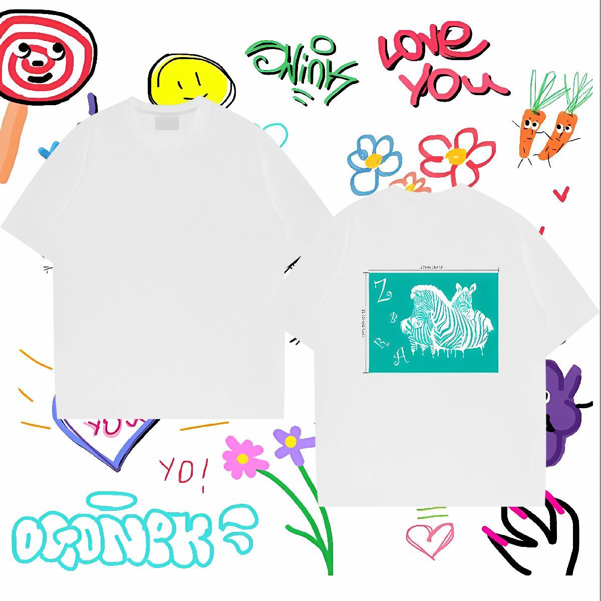 Fashion Design T-Shirts for Men 230g Pure Cotton horse Sports Casual Tops Shirt Breathable Soft Classic Tshirt for Man Woman Plus Size Cartoon