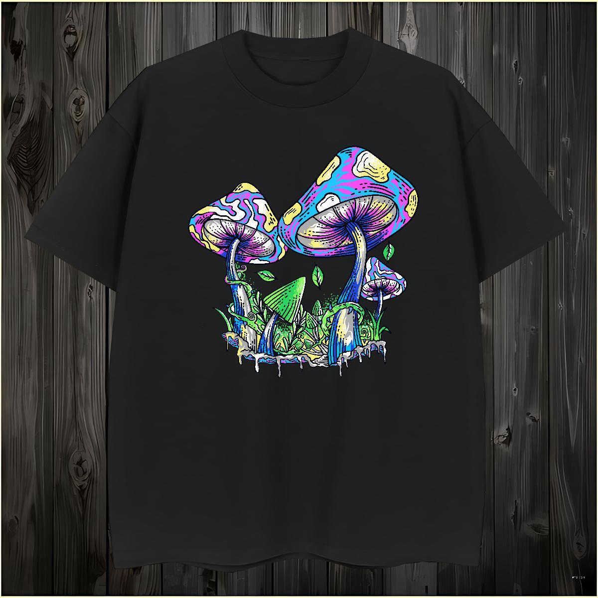 T-Shirts 230g Pure Cotton mushroom High Street Hip Hop Breathable Short Sleeve Custom Printed Couples T Shirts Fashion Designer TOP Quality Polos